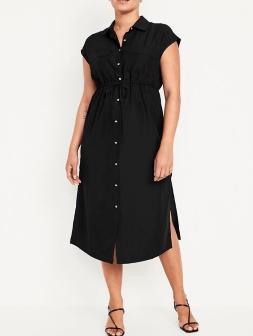 Old Navy  Black Utility Midi Dress SZ M -NWTs